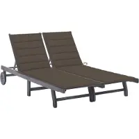 vidaXL 2-Personen-Sonnenliege mit Auflage Grau Akazie Massivholz