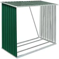 vidaXL Brennholzlager Verzinkter Stahl 163 x 83 x 154 cm Grün