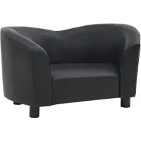 vidaXL Hundesofa Schwarz 67x41x39 cm Kunstleder