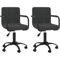 vidaXL Esszimmerstühle 2 Stk. Drehbar Schwarz Samt