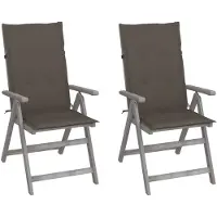 vidaXL Verstellbare Gartenstühle 2 Stk. mit Auflagen Massivholz Akazie