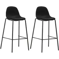 vidaXL Barhocker 2 Stk. Schwarz Stoff