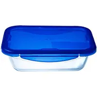 Pyrex Brotdose Cook & Go Rechthoek Transparentes Blau 0,8 L (3-Teilig)