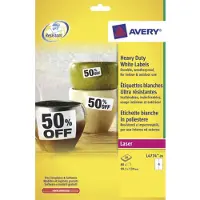 Avery Wetterfeste Folienetiketten L4774-20, A4, 80 Etiketten, weiß