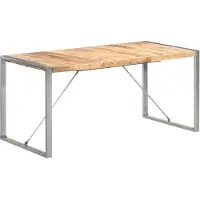 vidaXL Esstisch 160x80x75 cm Raues Mango-Massivholz