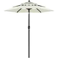 vidaXL Sonnenschirm mit Aluminium-Mast 3-lagig Sandfarbe 2 m