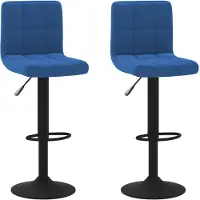 vidaXL Barhocker 2 Stk. Blau Samt
