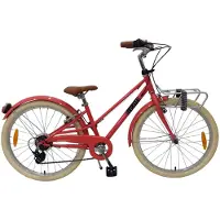 Volare Melody Kinder Fahrrad - Mädchen - 24 Zoll - Pastellrot - 6 Geschwindigkeit - Prime Collection