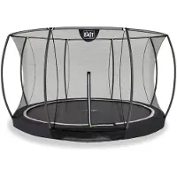 Exit Black Edition Trampolin ø366cm, Bodentrampolin, Rund, für Kinder, Schwarz