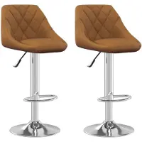 vidaXL Barhocker 2 Stk. Braun Samt