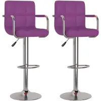 vidaXL Barhocker 2 Stk. Lila Kunstleder