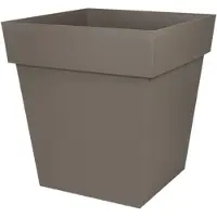 Eda Toscan Taupe Quadratischer Blumentopf - 39 x 39 x 39 cm