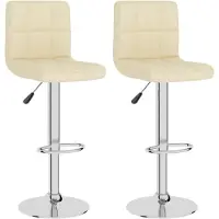 vidaXL Barhocker 2 Stk. Creme Stoff