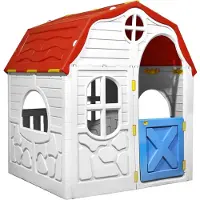 vidaXL S Faltbares Spielhaus Mit Funktionierender Tür Und Fenstern
