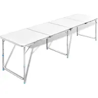 vidaXL Faltbarer Campingtisch Höhenverstellbar Aluminium 240x60 Cm