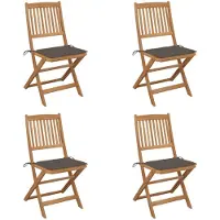 vidaXL Klappbare Gartenstühle 4 Stk. mit Kissen Massivholz Akazie