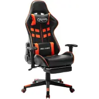 vidaXL Gaming-Stuhl mit Fußstütze Schwarz und Orange Kunstleder
