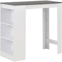 vidaXL Bartisch mit Regal Weiß 110x50x103 cm