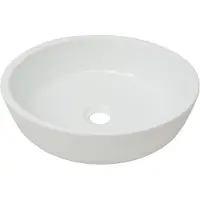 vidaXL Waschbecken Rund Keramik Weiß 42 x 12 cm