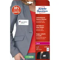 Avery L4783-20, Schwarz, Rechteck, Entfernbar
