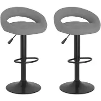 vidaXL Barhocker 2 Stk. Hellgrau Samt