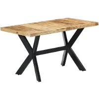 vidaXL Esstisch 140x70x75 cm Raues Mangoholz