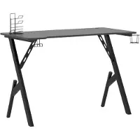 vidaXL Gaming-Schreibtisch mit Y-Gestell Schwarz und Rot 110x60x75 cm