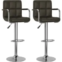 vidaXL Barhocker 2 Stk. Braun Kunstleder