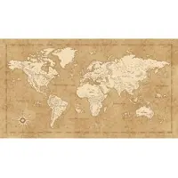 Komar Vliestapete "Digitaldruck Vlies - Vintage World Map - Größe 500 x 280 cm" bedruckt glatt Kinderzimmer