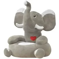 vidaXL Plüsch-Kindersessel Elefant Grau