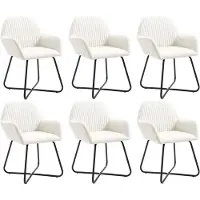vidaXL Esszimmerstühle 6 Stk. Creme Stoff