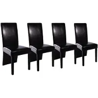 vidaXL Esszimmerstühle 4 Stk. Schwarz Kunstleder