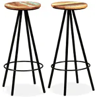 vidaXL Barhocker 2 Stk. Massives Altholz