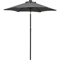 vidaXL Sonnenschirm mit LED-Beleuchtung Anthrazit 200x211 cm Alu