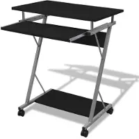 vidaXL Computertisch Computerwagen PC Tisch Bürotisch Laptop Rollen schwarz