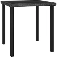 vidaXL Garten-Esstisch Schwarz 70x70x73 cm Poly Rattan