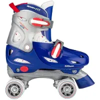 Nijdam Rolschaatsen Junior Verstelbaar Hardboot - Roller Rage - Blauw/Rood/Zilver - 27-30