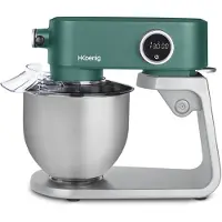 H.Koenig WËASY KM128, Standmixer, Silber, Grün, Whisking, Schlagen, Kneten, 5 l, Drehregler, Metall