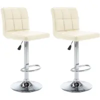 vidaXL Barhocker 2 Stk. Creme Kunstleder