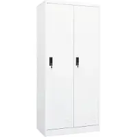 vidaXL Kleiderschrank Weiß 80x50x180 cm Stahl