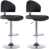 vidaXL Barhocker 2 Stk. Schwarz Kunstleder