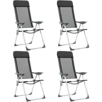 vidaXL Klappbare Campingstühle 4 Stk. Aluminium Schwarz