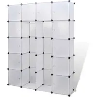 vidaXL Modularer Schrank mit 14 Fächern Weiß 37x146x180,5 cm