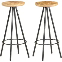 vidaXL Barhocker 2 Stk. Raues Mangoholz