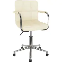 vidaXL Bürostuhl Drehbar Creme Stoff