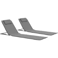 vidaXL Klappbare Strandmatte 2 Stk. Stahl und Stoff Grau