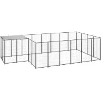 vidaXL Hundezwinger Schwarz 8,47 m² Stahl