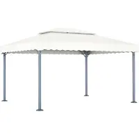 vidaXL Pavillon 400 x 300 cm Creme Aluminium