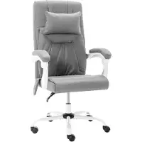 vidaXL Massage-Bürostuhl Grau Stoff