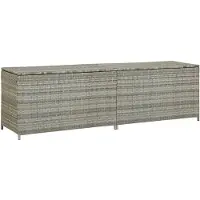 vidaXL Gartenbox Poly Rattan 200x50x60 cm Grau